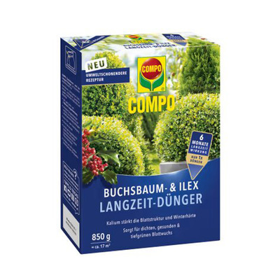 Compo hosszúhatású buxus, örökzöld műtrágya 850g