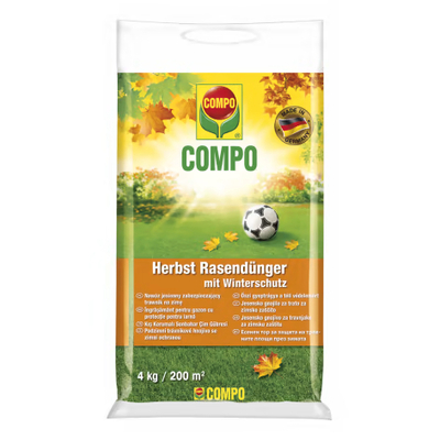 Compo gyeptrágya őszi 4kg Compo hosszúhatású gyeptrágya, őszi, 200m2, 4kg